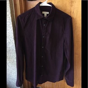 Calvin Klein Burgundy Collared Corduroy Shirt